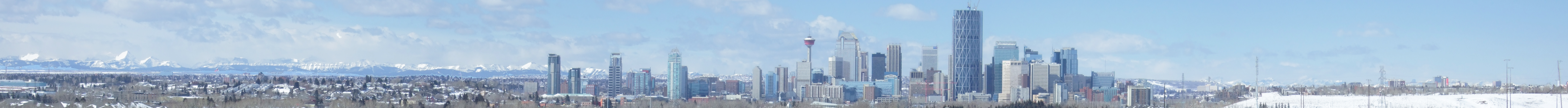 Panoramic photo of Calgary skyline